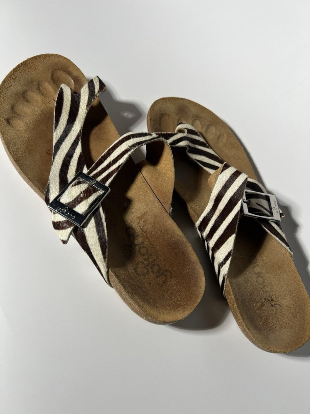 Yokono Ibiza Zebra Calf Hair Sandals Women’s Size 7.5 - Picture 6 of 9
